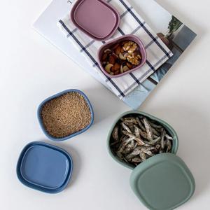 파스텔 실리콘 밀폐용기 반찬통 중 300ml 4color