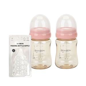 봉봉 PPSU 젖병 2P(200ml) & 젖꼭지(단계선택) 세트