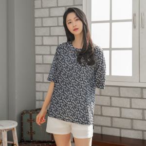 홈웨어 플리츠 7부 잠옷 상의 6201 5color, 1size