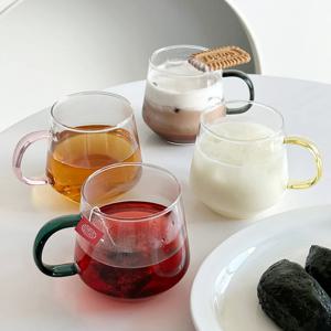 소피 머그컵 4p set 내열유리 데일리 저중심 가족컵 400ml 4개입