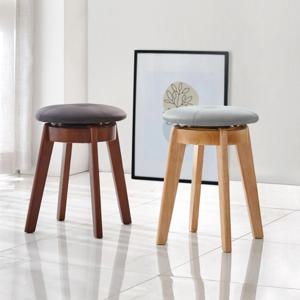 등받이없는 회전의자 원목 스툴 콘솔 화장대 의자