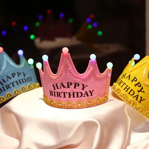 생일 축하 파티 LED 왕관 머리띠 생일왕관 5colors