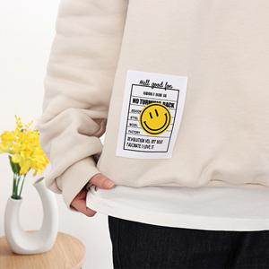 굿 스마일 면 라벨 의류 가방 봉제 장식