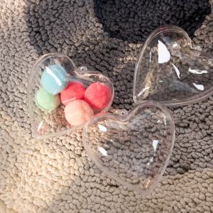 아크릴 케이스 투명 하트 중 8cm (4개입) 캡슐 장식 소품 인테리어