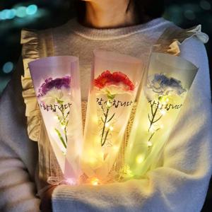 카네이션 꽃다발 한송이 선물 핑크 LED 꽃 조화 어버이날 부모님 스승의날 선생님