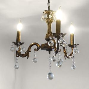 크리스탈 엔틱 주물 3등 샹들리에 카페 조명 주방 식탁 거실등 인테리어 (LED조명포함)