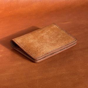 이태리 베지터블 가죽 수제 폴딩 카드지갑 핸드메이드 손바느질 이니셜 각인 (꼬냑)