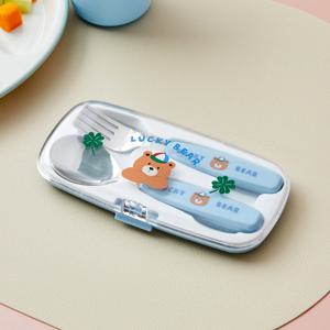 스푼포크세트 수저통포함 럭키베어