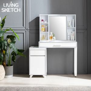 쁘띠제 A형 800 확장형 콘솔 화장대 LED 거울 수납장 UV하이그로시 도장 국내제작 3