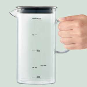르베르폴리세 스텐 뚜껑 내열 유리 눈금 냉장고 물병 1000ml