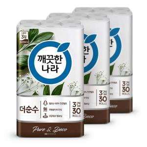 더순수 3겹 화장지 25m 30롤 3팩