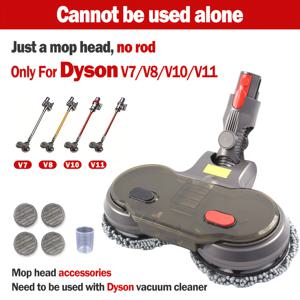 TEMU For DysonV7 V8 V10 V11용 전기 습식 건식 물걸레 헤드, 탈착 가능한 물탱크 포함, 바닥 타일 및 유리 청소용, 막대기와 손잡이 없는 진공청소기 액세서리 세트 (모프 천 6개 포함)|물걸레청소기