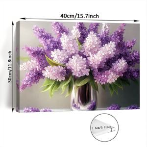 TEMU 방 장식 1개 보라색 라일락 꽃 캔버스 벽 예술, 11.8x15.7 인치 나무 프레임 꽃 무늬 인쇄, 가정 및 사무실 장식, 짠 직물, 학사 파티 및 크리스마스 선물에 완벽합니다.