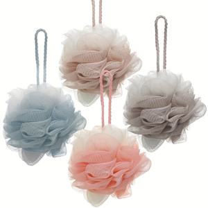 TEMU 4pcs 엑스 폴리 에이 팅 홈 스파 샤워 수세미 퍼프 스폰지 목욕 공, 푸프 메쉬 브러시, 페이스 바디 용 목욕 스파 퍼프 스크러버 볼, 풍부한 거품 버블|수세미