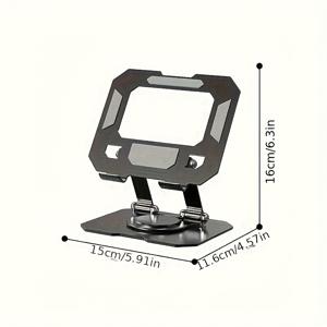 TEMU 1pc 탄소강 접이식 태블릿 스탠드, 360도 회전 베이스, 4-15인치 폰/태블릿용 조절 가능한 스윔블 홀더, 최신 장치용 다기능 휴대용 데스크탑 액세서리, 휴대용 태블릿 스탠드 | 세련된 태블릿 스탠드 | 내구성 있는 금속 스탠드, 태블릿 홀더