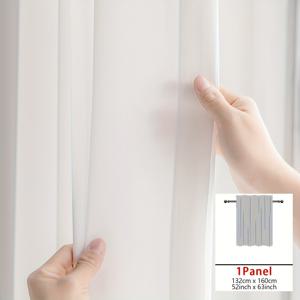 TEMU 1패널 빛 차단 프라이버시 쉬어 커튼 - 115GSM 100% 폴리에스터 크라운 쉬어, 로드 포켓 탑, 스크래치 방지 & 반려동물 안전, 현대적 디자인 거실·침실·발코니·파티오 장식용, 세련된 창문 커튼, 부드러운 소재