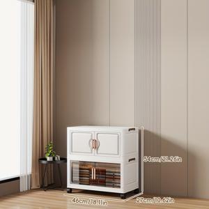 TEMU 모던 2/3/4/5/6단 플라스틱 수납장 - 자석 도어 & 바퀴 포함, 고품질 다목적 정리대 (거실·침실·유아방용) - 간편 조립, 공간 절약형 디자인, 우아한 가구 스타일, 매끄러운 마감|거실장