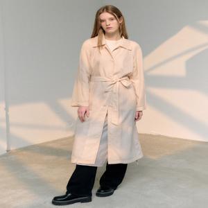 [로라로라] BELT TRENCH COAT PINK BEIGE