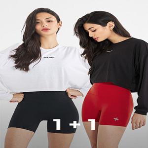 루즈핏 크롭 롱슬리브 1+1