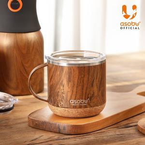 캐나다 아소부 스텐 보온보냉 인피니트 머그컵 490ml 우드 (내부 세라믹 코팅)