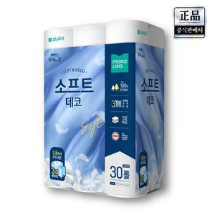 모나리자 부자되는집 프리미엄 고급화장지 소프트데코 30m 30롤 천연펄프 온라인 단독판매