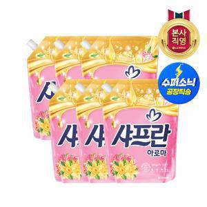 [엘지생활건강]샤프란 아로마 바닐라 핑크 리필 2.1L x6개_섬유유연제