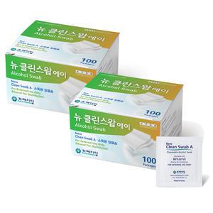 뉴 클린스왑에이 1박스 100매입x2개 알콜솜 낱매포장