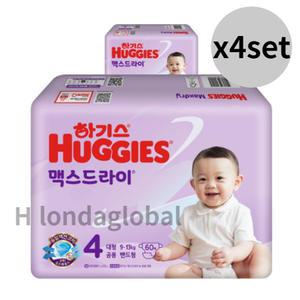 하기스 맥스드라이 밴드 기저귀 공용 4단계 60매 8팩