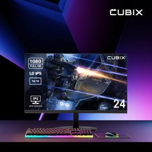 큐빅스 LG IPS 패널 24인치 모니터 와이드 16:10 FHD 내장스피커 CBX2440