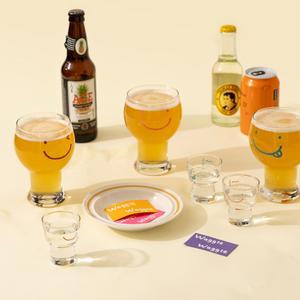 스마일 와글와글 소주잔 6P+맥주컵 6P 세트, 1개