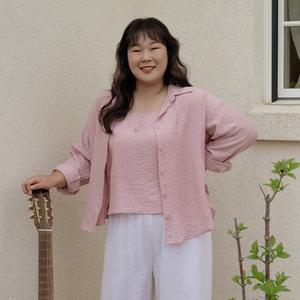 [제작] [김민경 화보] 실로티 뷔스티에 셔츠세트 75376 빅사이즈