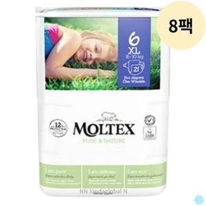 몰텍스 친환경 밴드형 아기 기저귀 점보 21p 8팩