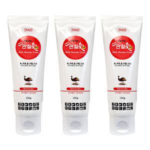 웰빙헬스 관절애 120g(튜브형)x3개 약국용 운동전후 마사지크림 핫크림 에뮤오일 통증마사지