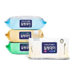 힐링데이 물티슈 엠보싱 캡형 60매 15개