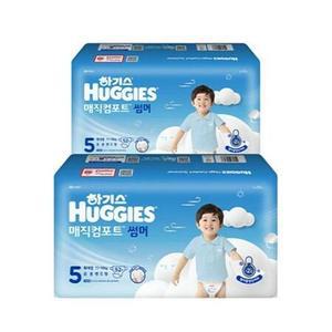 하기스 매직컴포트 썸머 밴드형 5단계 특대형 공용 52매(11~16kg) 2개