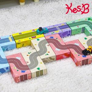 캐스B 튼튼 종이벽돌블럭 도로30pcs (2337)