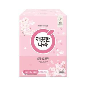 벚꽃 로맨틱 미용티슈 200매 6입