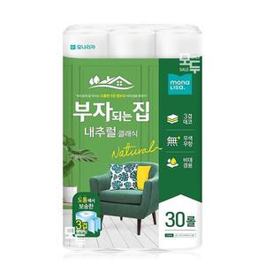 모나리자 부자되는집 내추럴 클래식 3겹 20M 30롤x1팩 /두루마리 휴지