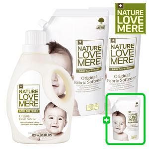아기섬유유연제 용기형 1800ml 1개 + 리필형 1300ml 2팩 (GIFT) 500ml 리필 1팩더 총4팩(오리지널향)