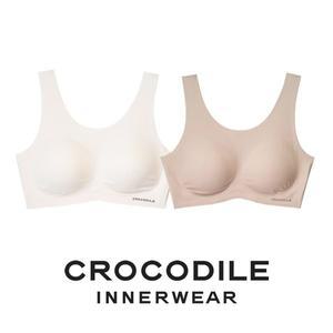 [감탄브라] [크로커다일]감탄브라 소프트핏 쉘론 U넥 패드일체형 브라2종 오트밀 다크베이지 CDWBR5M0103