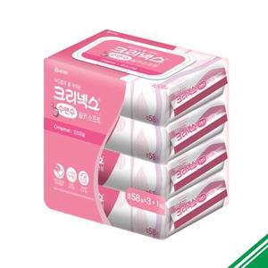 [보리보리/베스트쇼핑]크리넥스 수앤수 실키소프트 물티슈 캡형 58매 3+1입 x1개