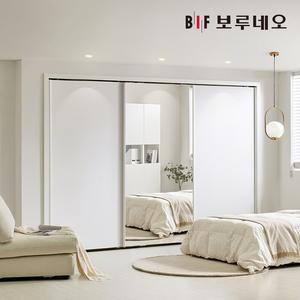 E0 거울 슬라이딩 붙박이장 360cm 12자 안방 은경도어 화이트