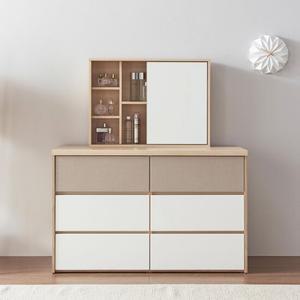 소티디자인 문라이트 3단 와이드 서랍장 1200 + 슬라이딩거울 수납장 세트 - 3color