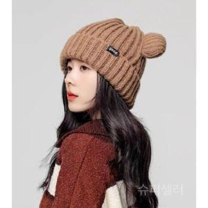 [기타]곰 비니 귀여운 골지 니트 모자 겨울 가을 여성 큐트 비니모자 커플