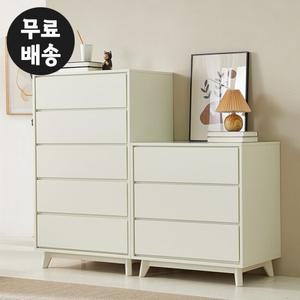 레체 5단 3단 서랍장 세트 안방 옷 수납장(1600/화이트)