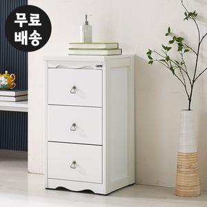로엘 3단 서랍장 삼단 소형 미니 낮은(400/화이트)