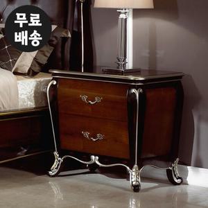 델피 엔틱 마호가니원목 2단 협탁 서랍장 침대옆