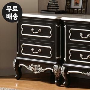 라헬 엔틱 원목 협탁 2단 서랍장 침대옆 수납장 예쁜