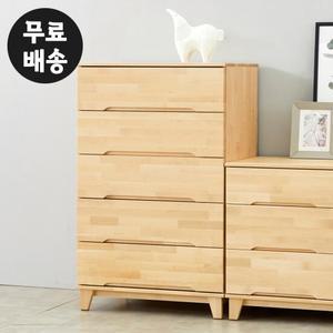 로하 자작나무 높은 아이 옷 수납장 원목 5단 서랍장