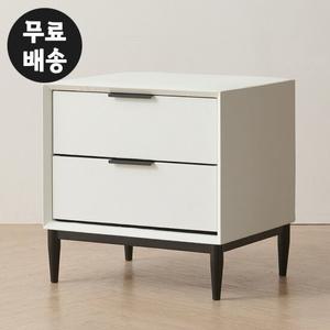 벨로 가죽 침대옆 협탁 2단 서랍장 고급(화이트)